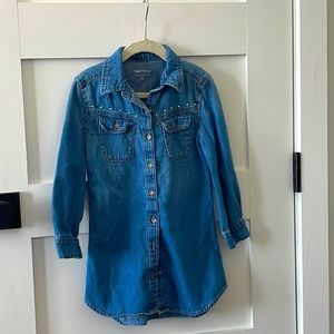 Gap, girls denim dress with stud detail